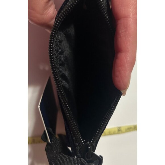 Apatchy London Small Black Velvet Coin Purse With Embroidered Logo & Zipper Clos - Picture 7 of 8